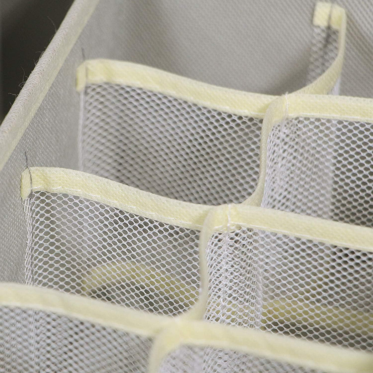 12 Pack Foldable Drawer Organizer Dividers Cloth Storage Box Closet Dresser Organizer Cube Fabric Containers Basket Bins for Underwear Bras Socks Panties Lingeries Nursery Baby Clothes Beige NN246
