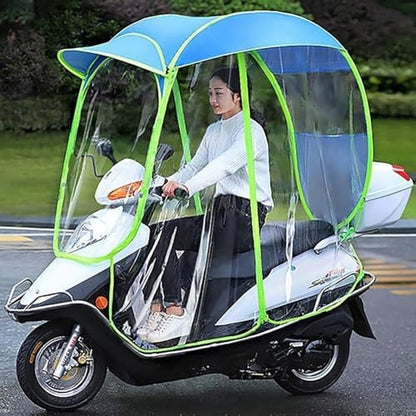 Universal Mobility Scooter Canopy Waterproof Foldable Rain Cover with Reflective Strip Sun Shade for Outdoor Travel All Weather Protection Easy Storage