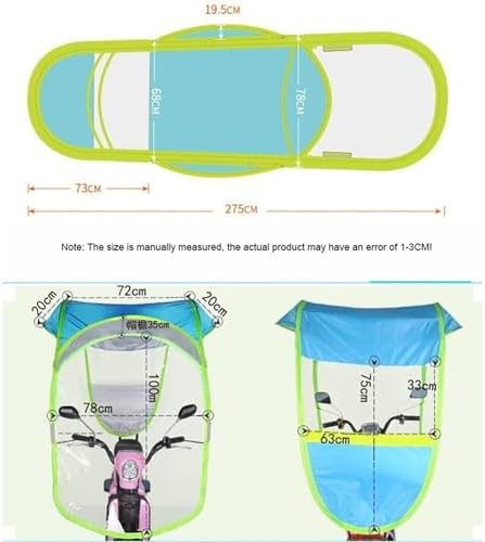 Universal Mobility Scooter Canopy Waterproof Foldable Rain Cover with Reflective Strip Sun Shade for Outdoor Travel All Weather Protection Easy Storage