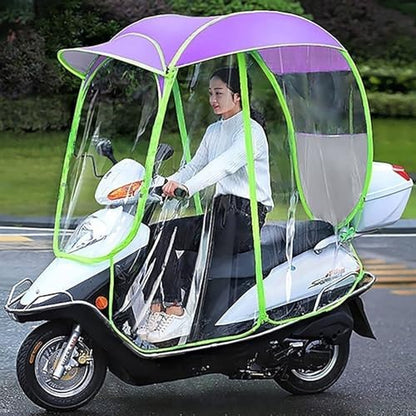 Universal Mobility Scooter Canopy Waterproof Foldable Rain Cover with Reflective Strip Sun Shade for Outdoor Travel All Weather Protection Easy Storage