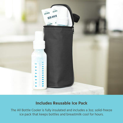 J.L. Childress Baby Bottle Bag, Breastmilk Cooler, Fits 1-2 Bottles, Black