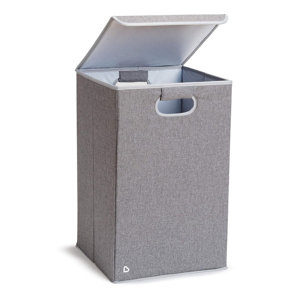 Laundry Hamper for Baby and Kids, Collapsible Nursery Organizer with Lid, Grey