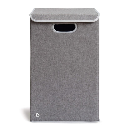Laundry Hamper for Baby and Kids, Collapsible Nursery Organizer with Lid, Grey