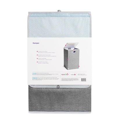 Laundry Hamper for Baby and Kids, Collapsible Nursery Organizer with Lid, Grey