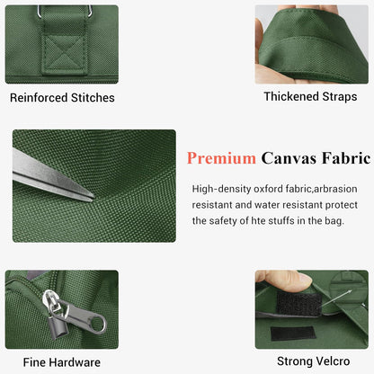 Canvas Tote Bag Waterproof Nylon Multi Pocket Shoulder Bags Laptop Work Bag Teacher Purse Handbag for Women Men