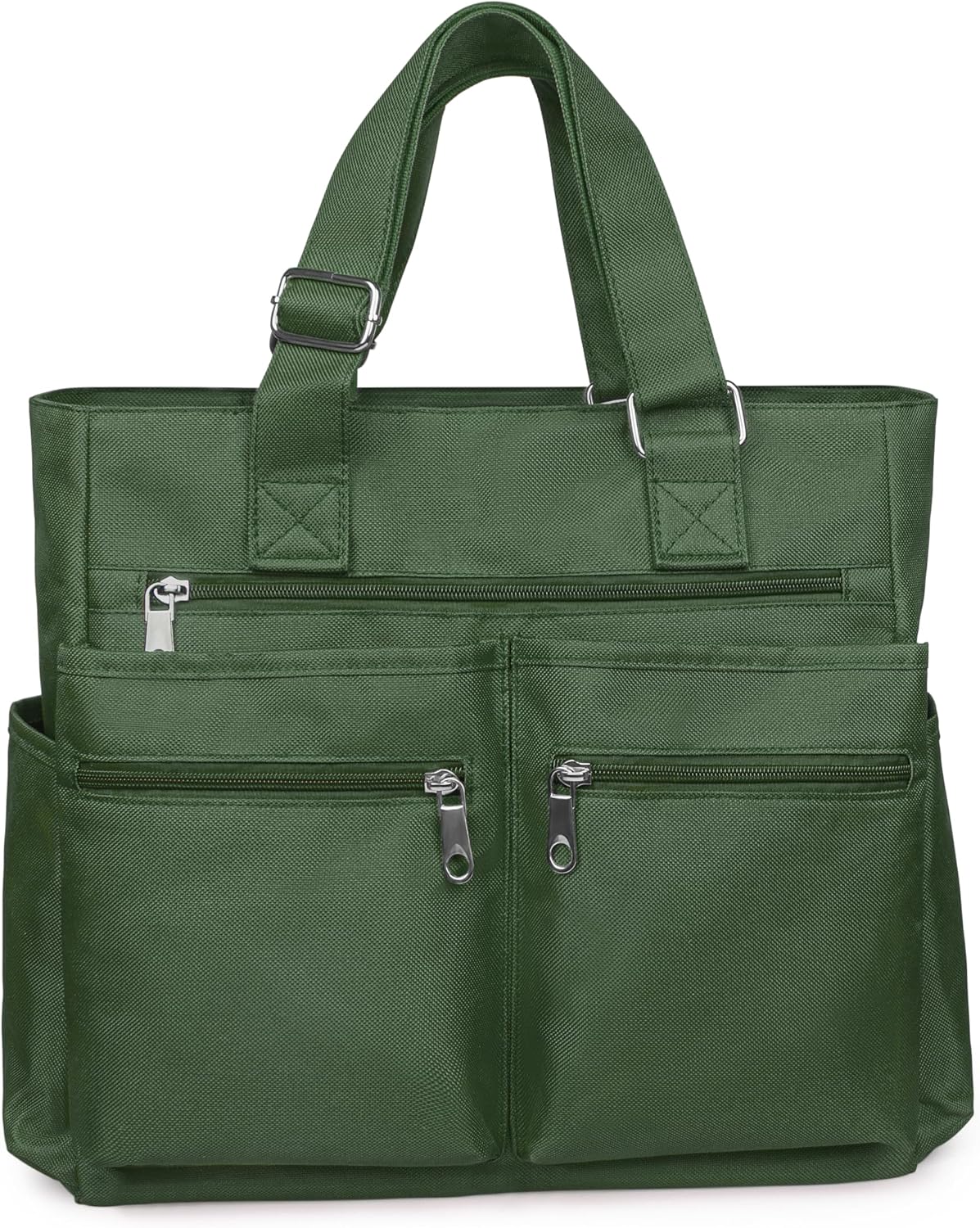 Canvas Tote Bag Waterproof Nylon Multi Pocket Shoulder Bags Laptop Work Bag Teacher Purse Handbag for Women Men