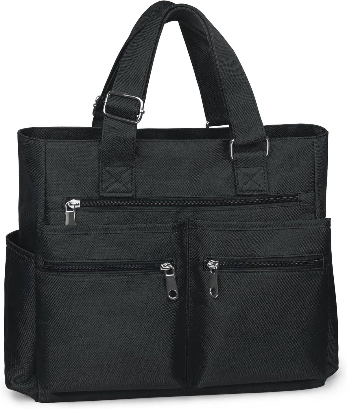 Canvas Tote Bag Waterproof Nylon Multi Pocket Shoulder Bags Laptop Work Bag Teacher Purse Handbag for Women Men
