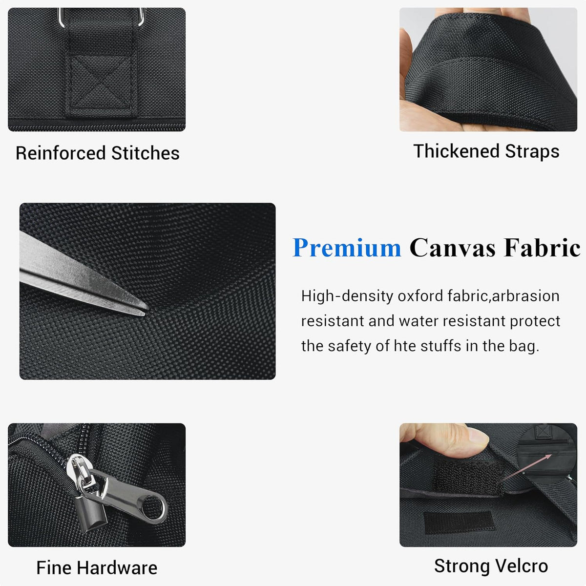 Canvas Tote Bag Waterproof Nylon Multi Pocket Shoulder Bags Laptop Work Bag Teacher Purse Handbag for Women Men