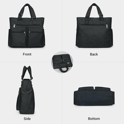 Canvas Tote Bag Waterproof Nylon Multi Pocket Shoulder Bags Laptop Work Bag Teacher Purse Handbag for Women Men