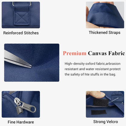 Canvas Tote Bag Waterproof Nylon Multi Pocket Shoulder Bags Laptop Work Bag Teacher Purse Handbag for Women Men