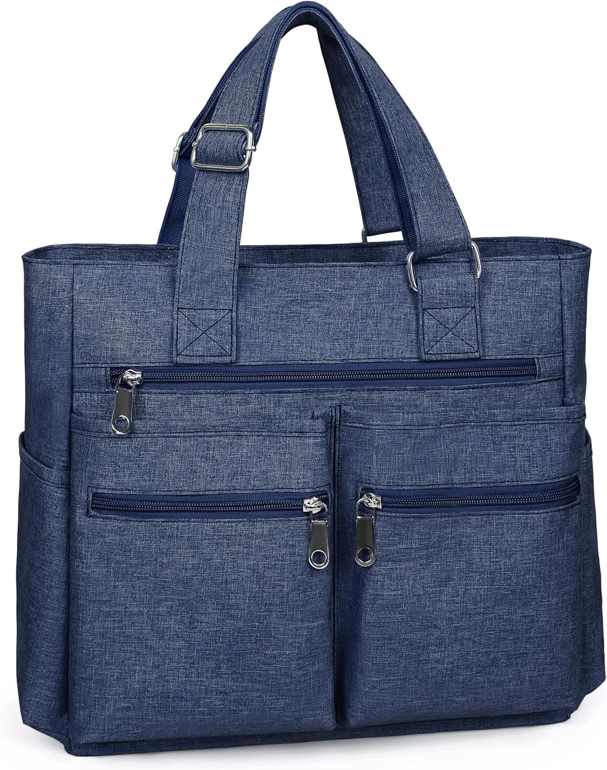 Canvas Tote Bag Waterproof Nylon Multi Pocket Shoulder Bags Laptop Work Bag Teacher Purse Handbag for Women Men