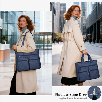 Canvas Tote Bag Waterproof Nylon Multi Pocket Shoulder Bags Laptop Work Bag Teacher Purse Handbag for Women Men