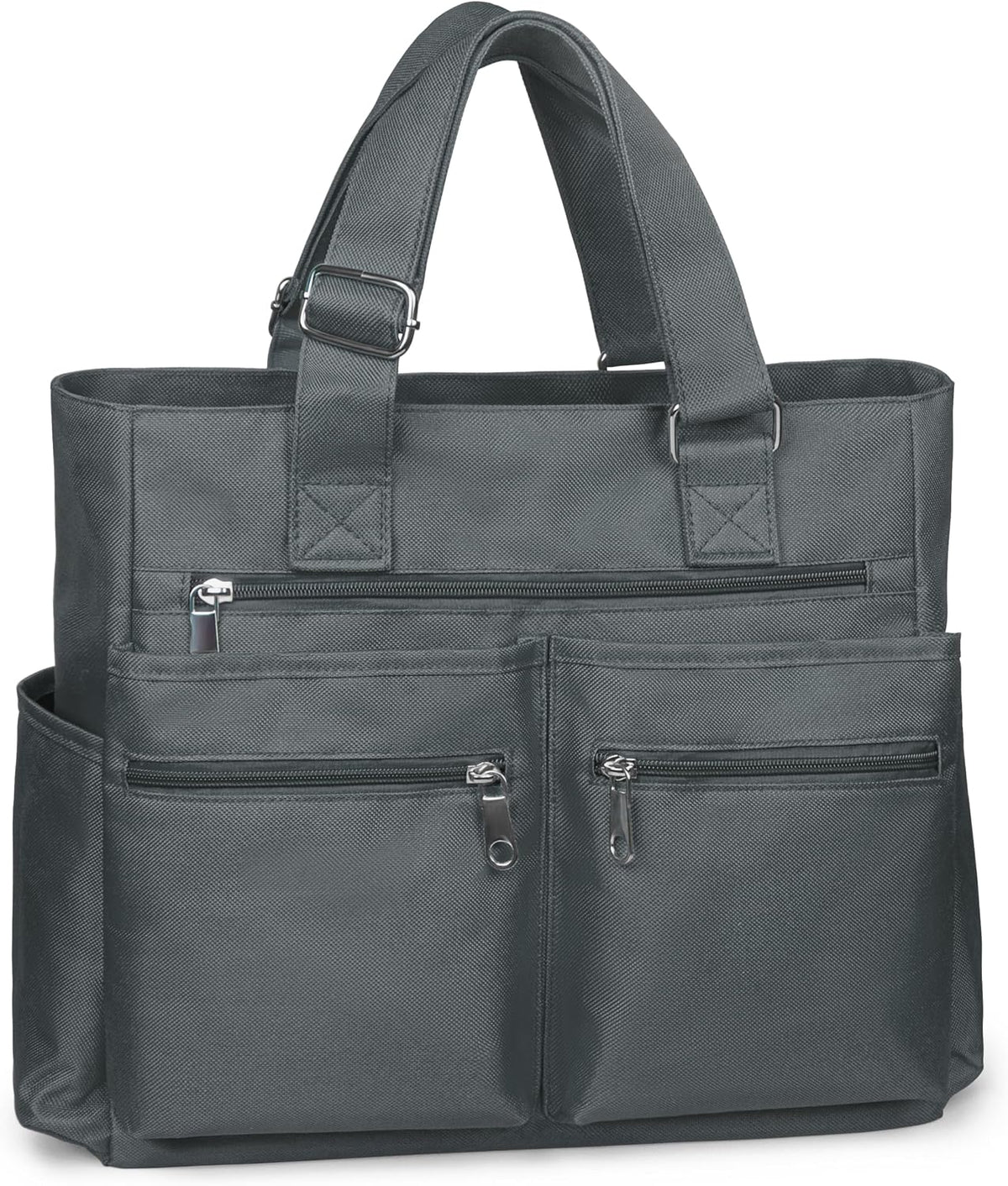 Canvas Tote Bag Waterproof Nylon Multi Pocket Shoulder Bags Laptop Work Bag Teacher Purse Handbag for Women Men