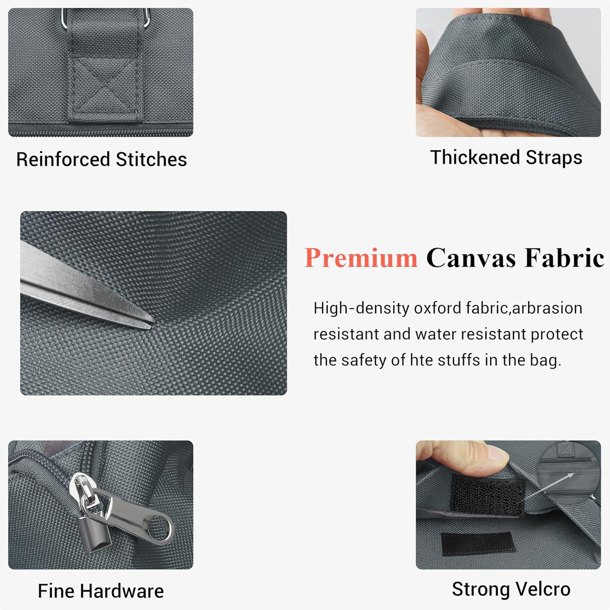 Canvas Tote Bag Waterproof Nylon Multi Pocket Shoulder Bags Laptop Work Bag Teacher Purse Handbag for Women Men
