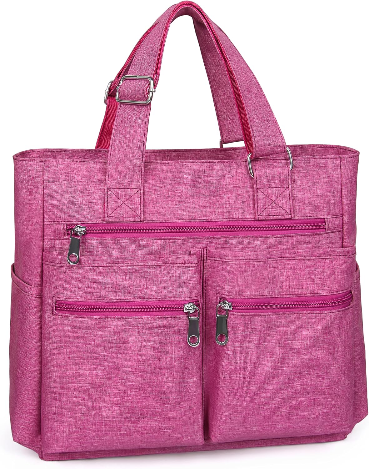 Canvas Tote Bag Waterproof Nylon Multi Pocket Shoulder Bags Laptop Work Bag Teacher Purse Handbag for Women Men