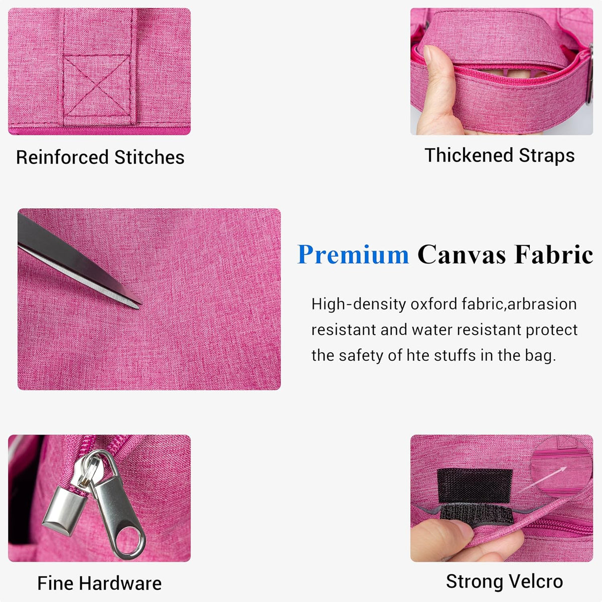 Canvas Tote Bag Waterproof Nylon Multi Pocket Shoulder Bags Laptop Work Bag Teacher Purse Handbag for Women Men
