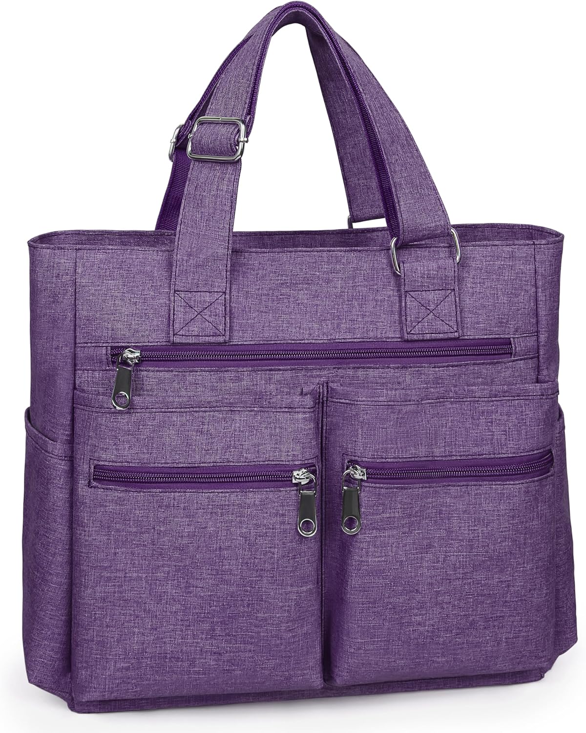 Canvas Tote Bag Waterproof Nylon Multi Pocket Shoulder Bags Laptop Work Bag Teacher Purse Handbag for Women Men