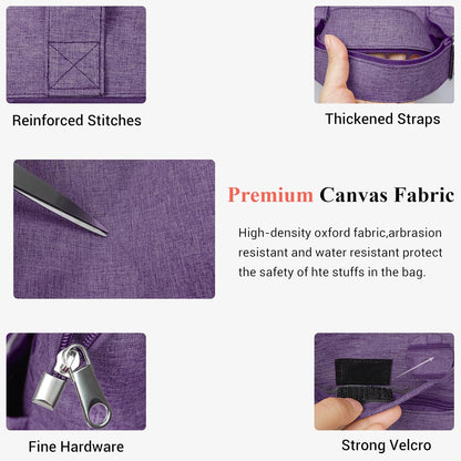 Canvas Tote Bag Waterproof Nylon Multi Pocket Shoulder Bags Laptop Work Bag Teacher Purse Handbag for Women Men