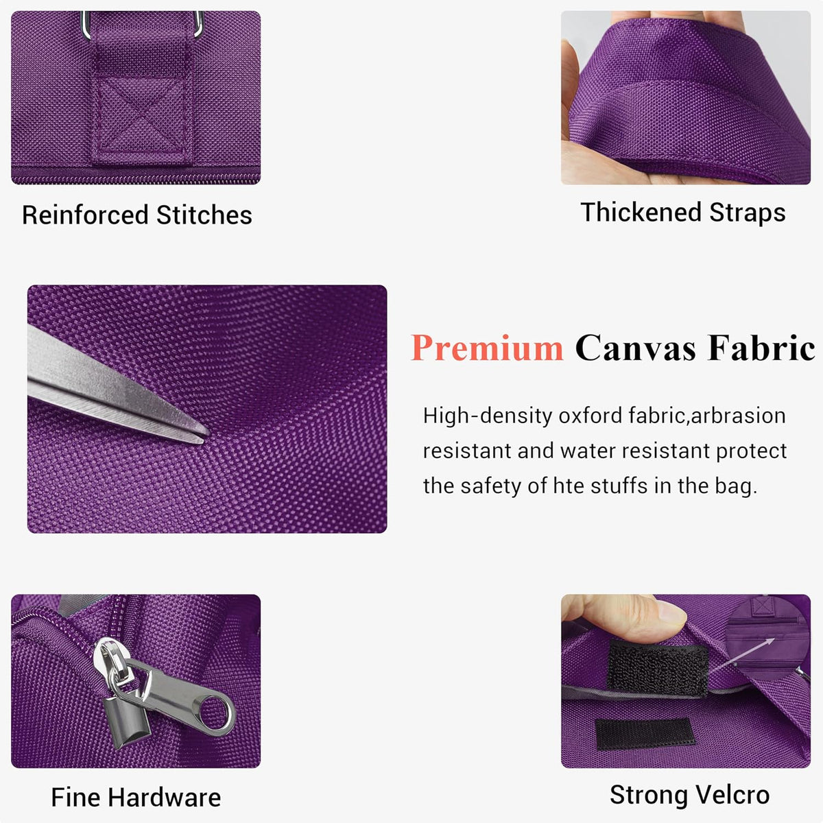 Canvas Tote Bag Waterproof Nylon Multi Pocket Shoulder Bags Laptop Work Bag Teacher Purse Handbag for Women Men