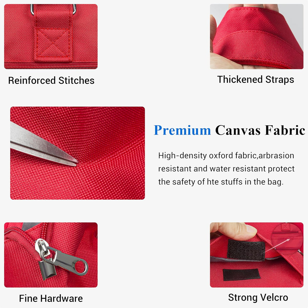 Canvas Tote Bag Waterproof Nylon Multi Pocket Shoulder Bags Laptop Work Bag Teacher Purse Handbag for Women Men
