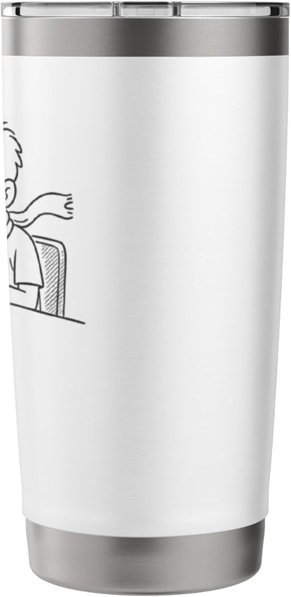 Cozy Laptop Kid Studying Illustration Stainless Steel Insulated Tumbler