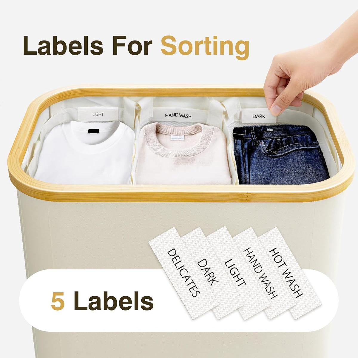 Hampers for Laundry Basket with Lid, 145L Large Laundry Hamper 3 Section
