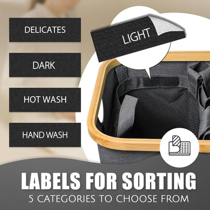 Hampers for Laundry Basket with Lid, 145L Large Laundry Hamper 3 Section