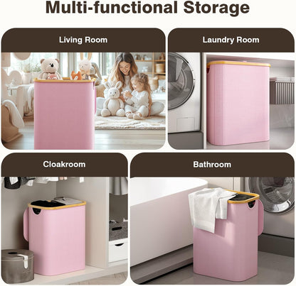Hampers for Laundry Basket with Lid, 145L Large Laundry Hamper 3 Section