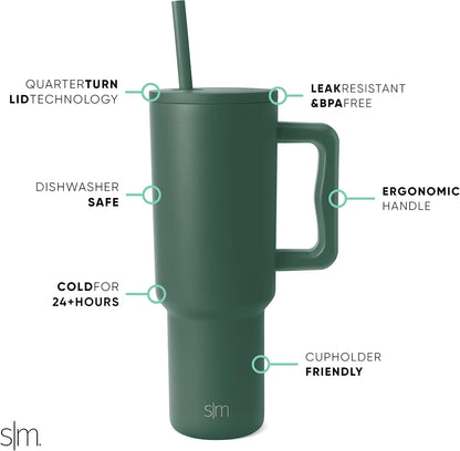 Tumbler with Handle and Straw | 30oz | Tie Dye | Trek Tumbler, Travel Mug | Insulated Water Bottle, Cupholder Friendly, Stainless Steel Cup | Ocean Tide - Colors B