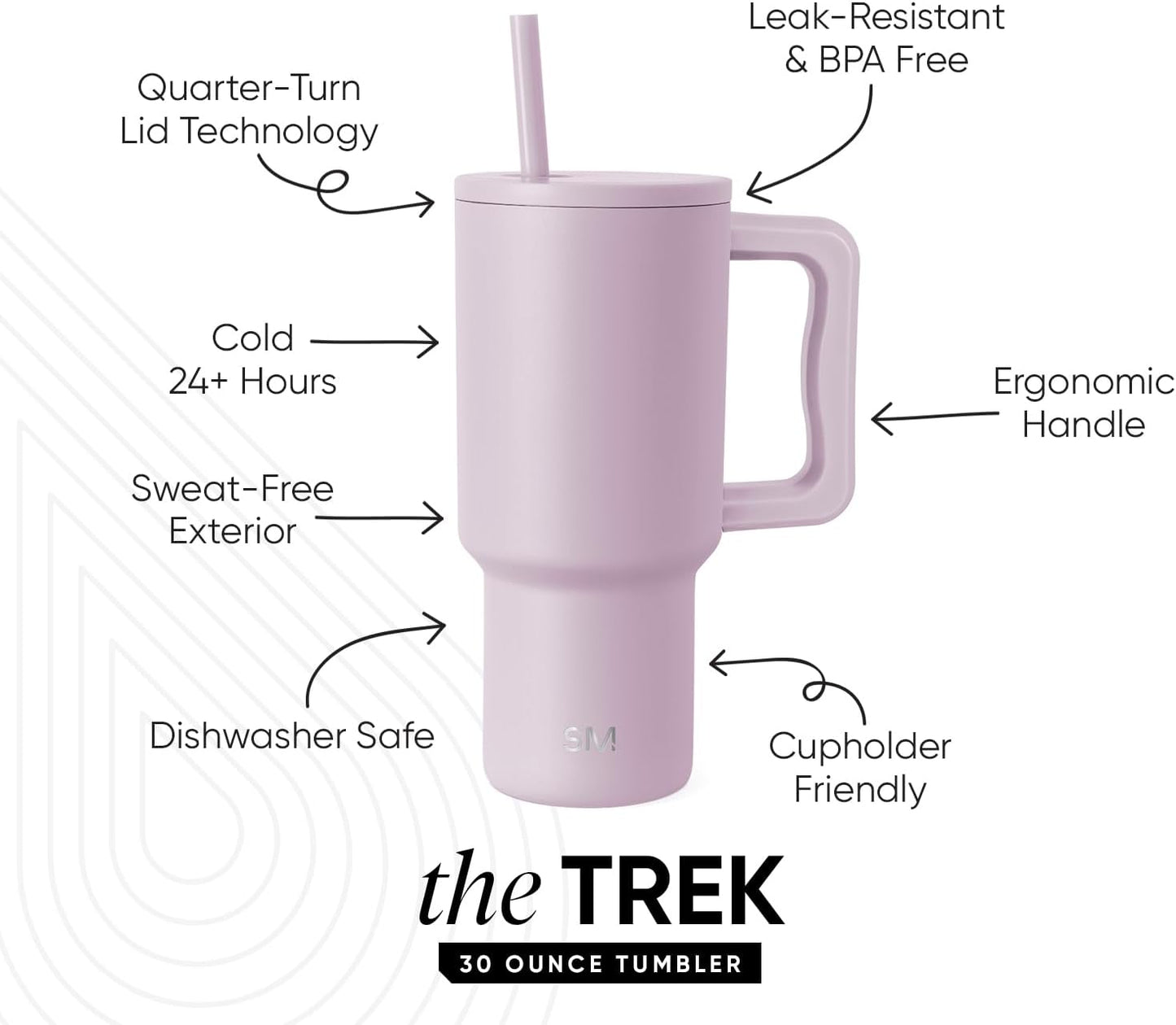 Tumbler with Handle and Straw | 30oz | Tie Dye | Trek Tumbler, Travel Mug | Insulated Water Bottle, Cupholder Friendly, Stainless Steel Cup | Ocean Tide - Colors B