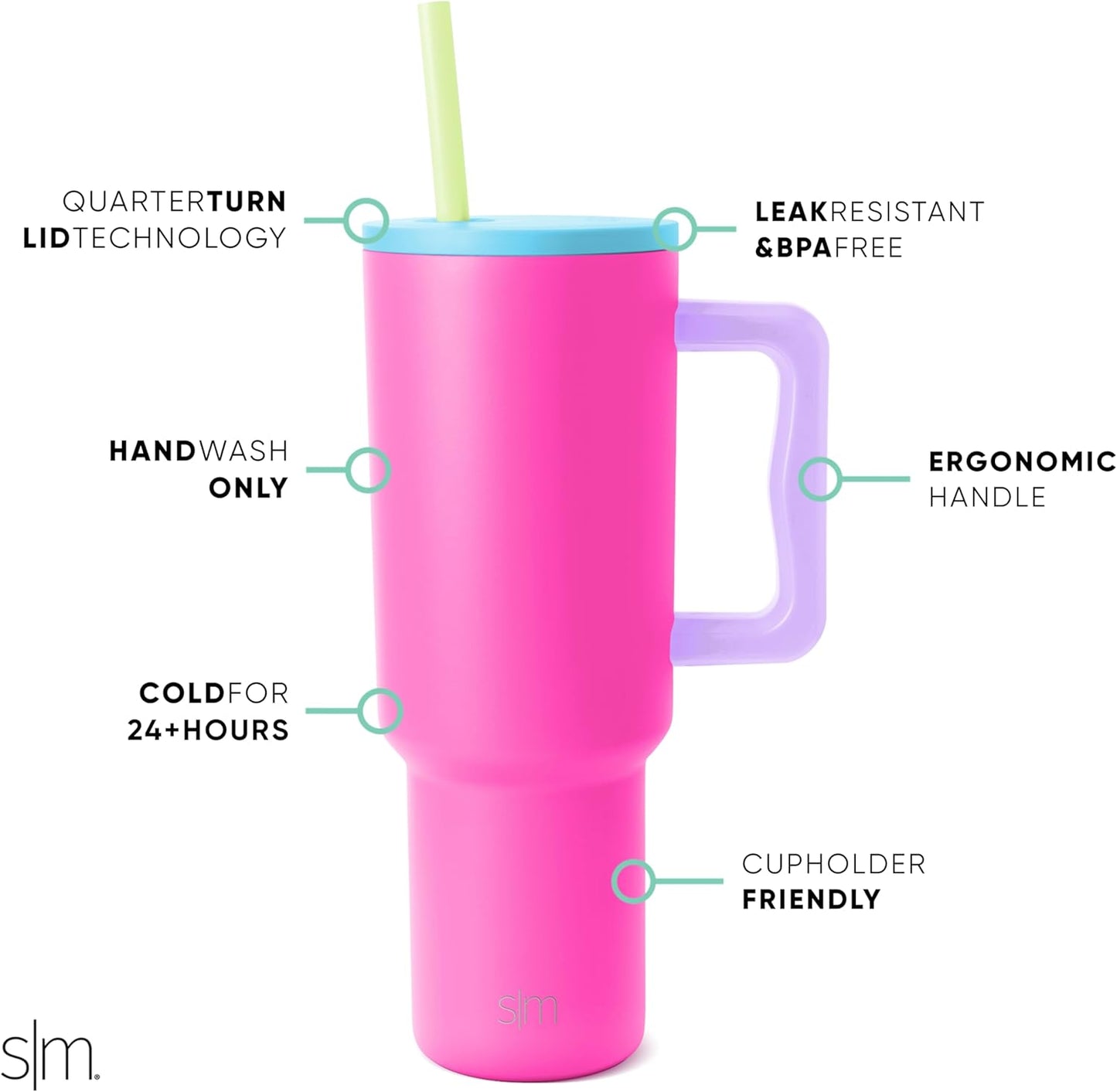 Tumbler with Handle and Straw | 30oz | Tie Dye | Trek Tumbler, Travel Mug | Insulated Water Bottle, Cupholder Friendly, Stainless Steel Cup | Ocean Tide - Colors B