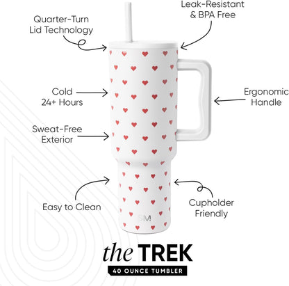 Tumbler with Handle and Straw | 30oz | Tie Dye | Trek Tumbler, Travel Mug | Insulated Water Bottle, Cupholder Friendly, Stainless Steel Cup | Ocean Tide - Colors B