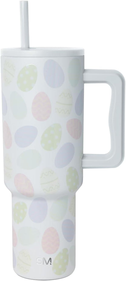 Tumbler with Handle and Straw | 30oz | Tie Dye | Trek Tumbler, Travel Mug | Insulated Water Bottle, Cupholder Friendly, Stainless Steel Cup | Ocean Tide - Colors B