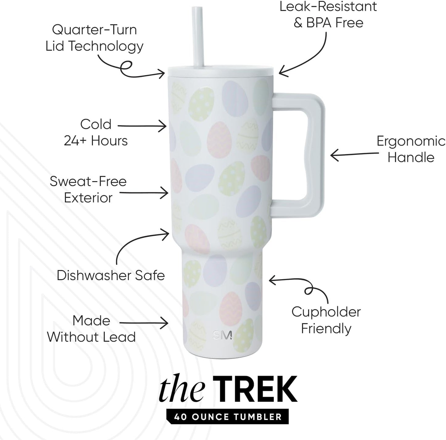 Tumbler with Handle and Straw | 30oz | Tie Dye | Trek Tumbler, Travel Mug | Insulated Water Bottle, Cupholder Friendly, Stainless Steel Cup | Ocean Tide - Colors B