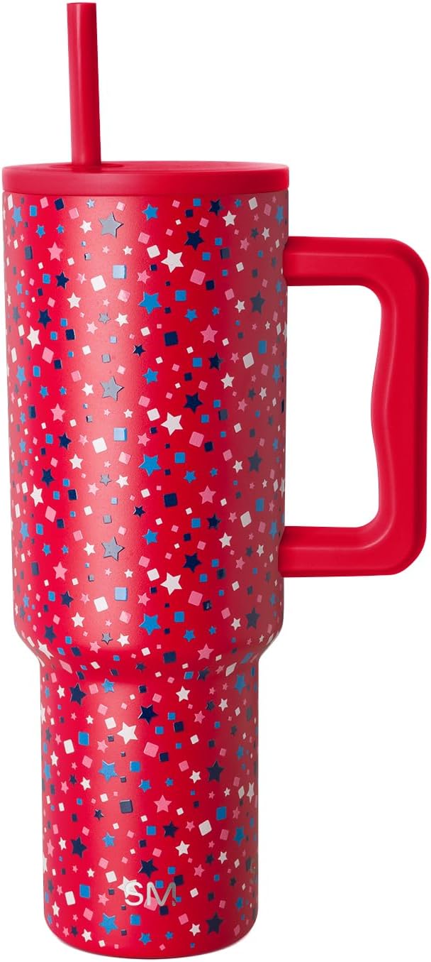 Tumbler with Handle and Straw | 30oz | Tie Dye | Trek Tumbler, Travel Mug | Insulated Water Bottle, Cupholder Friendly, Stainless Steel Cup | Ocean Tide - Colors B