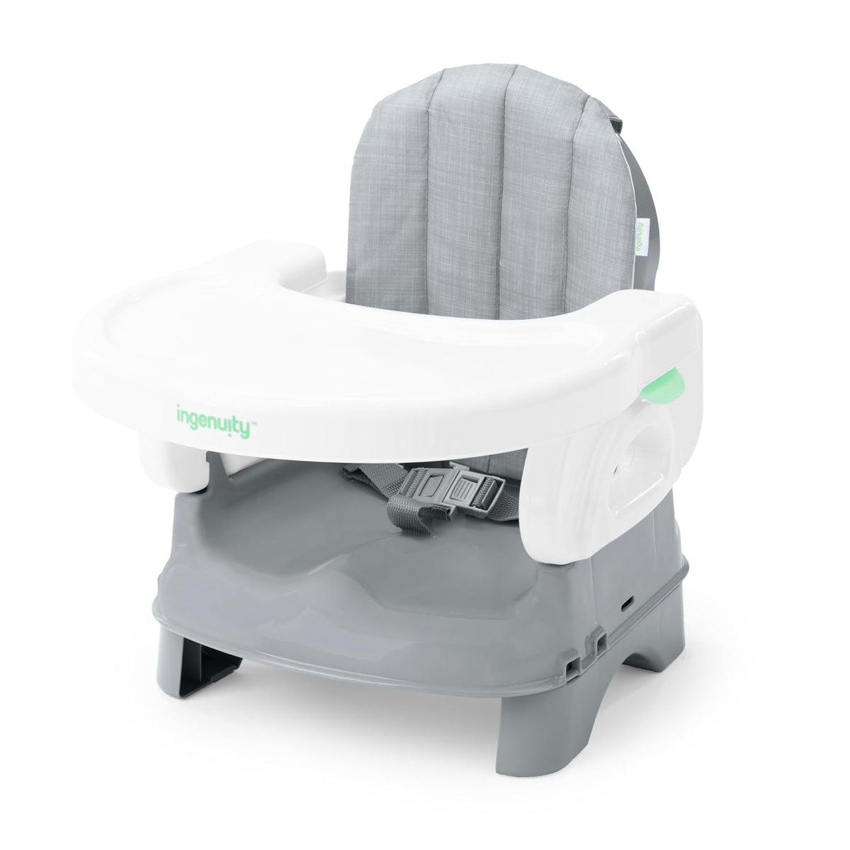 Deluxe Comfort Booster Seat for Kitchen Chair, Compact Fold, Portable, Lightweight, Toddler Booster Seat for Dining Table, from 6 Months to 3 Years – Grey