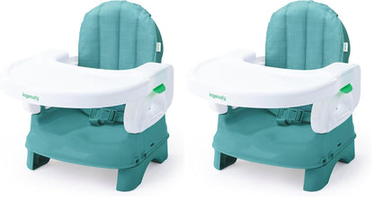 Deluxe Comfort Booster Seat for Kitchen Chair, Compact Fold, Portable, Lightweight, Toddler Booster Seat for Dining Table, from 6 Months to 3 Years – Grey