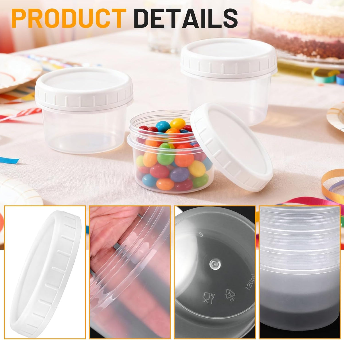 24 Pack 4 oz(120 ml) Food Storage Jars with Screw Lids