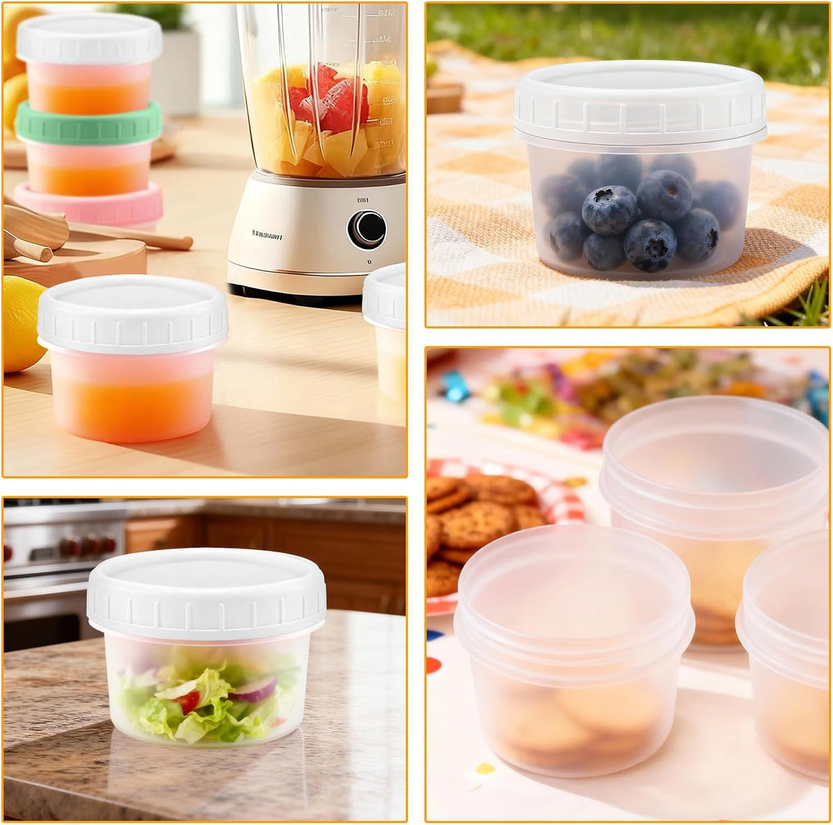 24 Pack 4 oz(120 ml) Food Storage Jars with Screw Lids