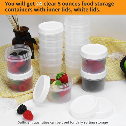 24 Pack 4 oz(120 ml) Food Storage Jars with Screw Lids