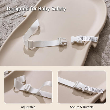 Portable EVA Baby Changing Pad Waterproof Changing Pad for Diaper Changes,Dressing,Baby Massage & Moisturizer Application,Soft & Non-Slip,Adjustable Safety Belt,Adorable Penguin Design