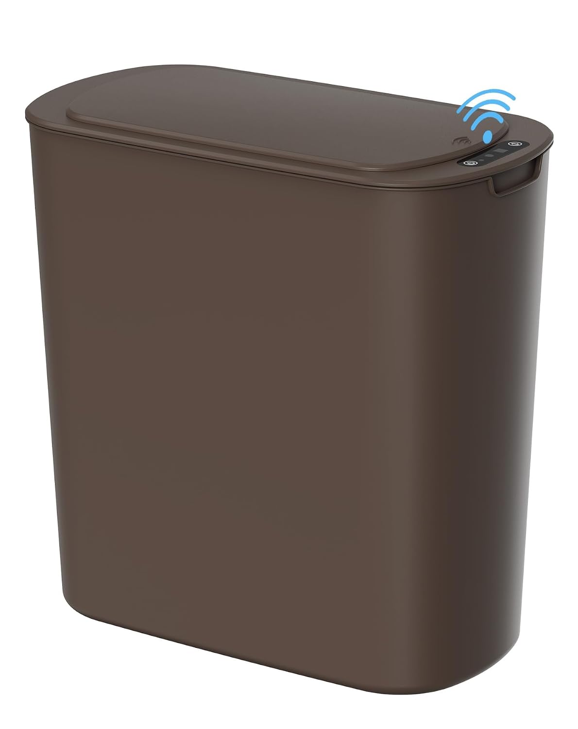 Automatic Small Bathroom Trash Can with Lid, 2.6 Gallon, White