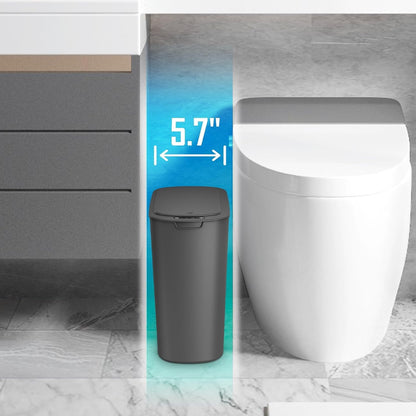 Automatic Small Bathroom Trash Can with Lid, 2.6 Gallon, White