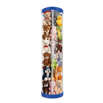 Stuffed Animal Storage Tube, Dust-Resistant 47x11 Inches Large Capacity Toy Storage Organizer with Zipper, Easy Assembly & Space Saving for Plush Toys, Playrooms Living Rooms Bedrooms White
