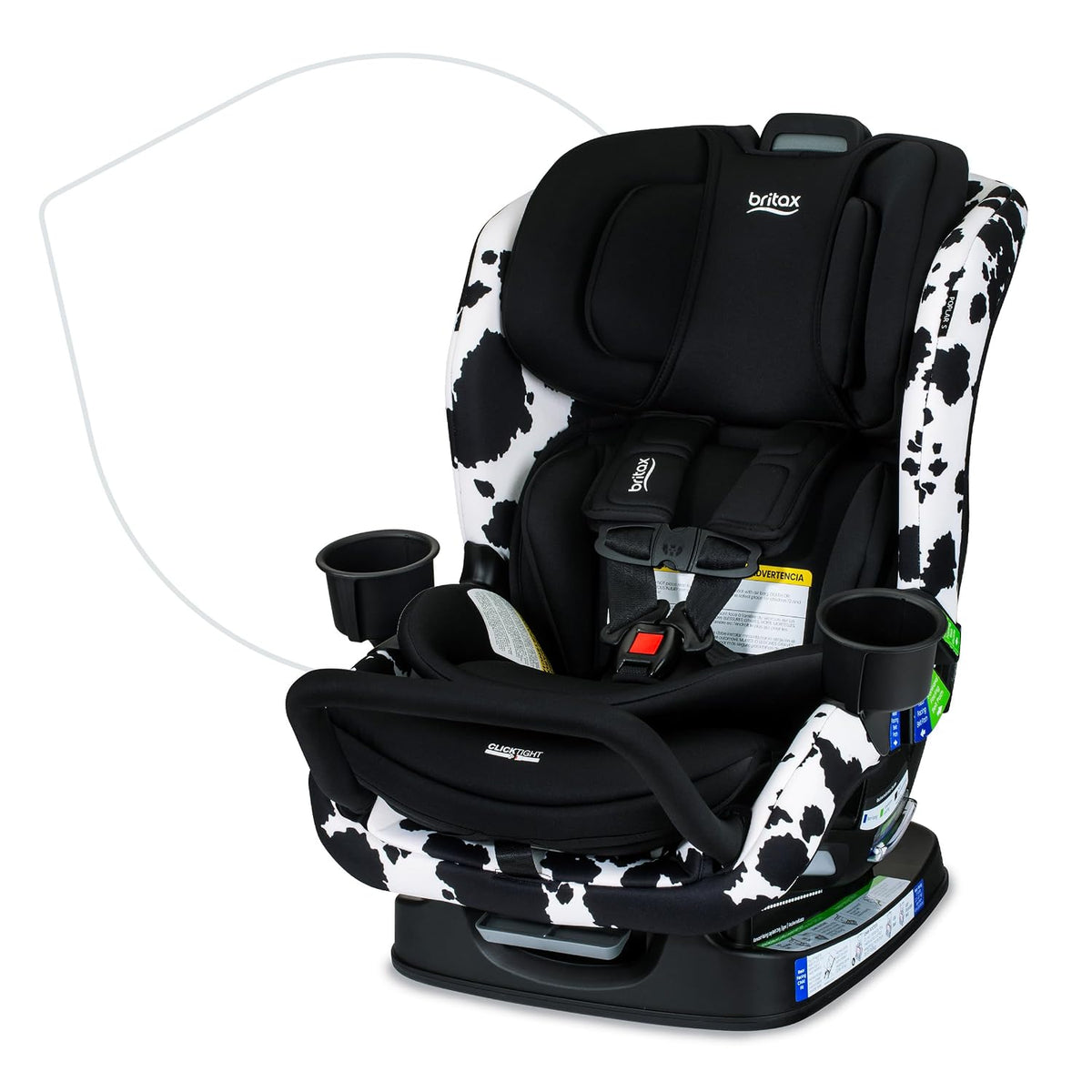 Poplar S Convertible Car Seat, Slim 17” Design — Cowmooflage