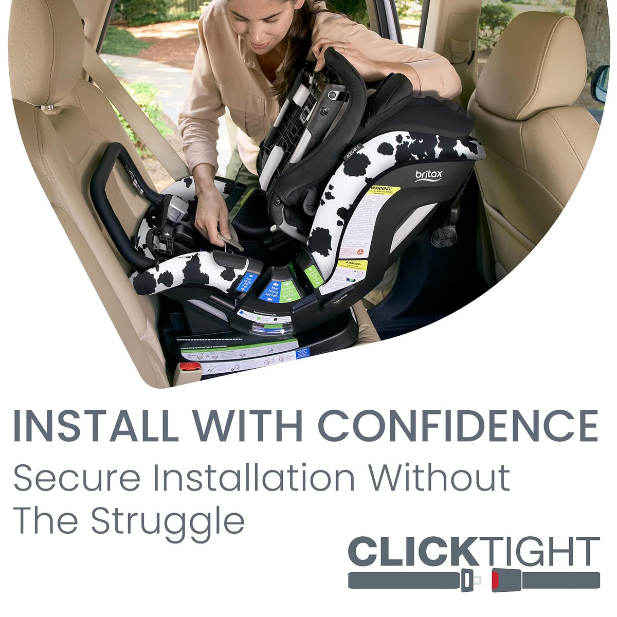Poplar S Convertible Car Seat, Slim 17” Design — Cowmooflage
