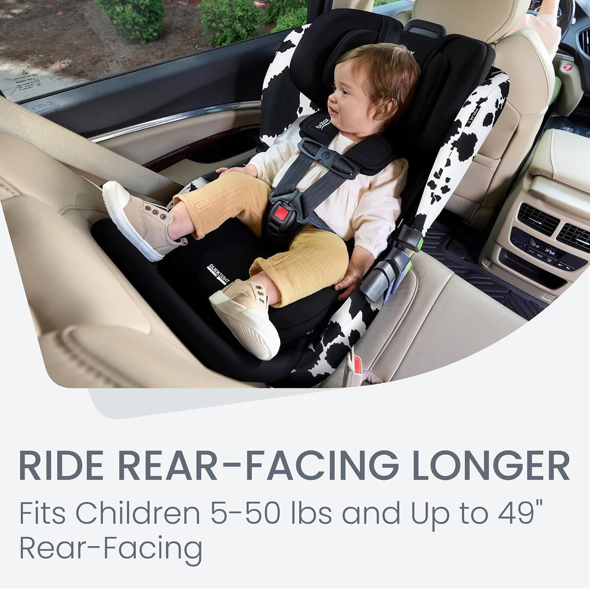 Poplar S Convertible Car Seat, Slim 17” Design — Cowmooflage