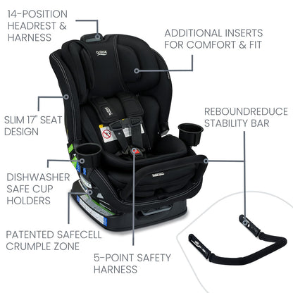 Poplar S Convertible Car Seat, Slim 17” Design — Cowmooflage
