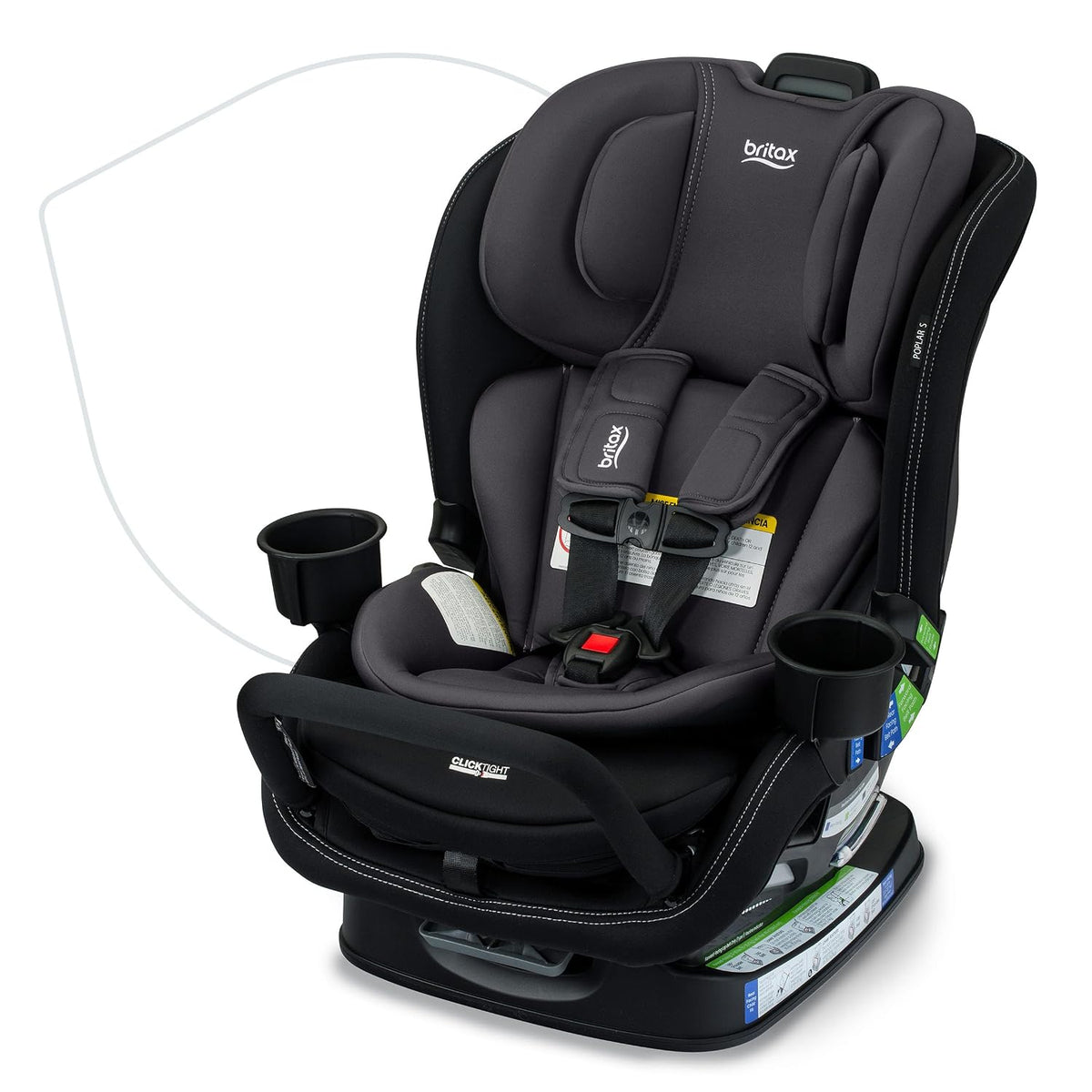 Poplar S Convertible Car Seat, Slim 17” Design — Cowmooflage
