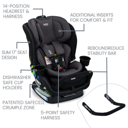 Poplar S Convertible Car Seat, Slim 17” Design — Cowmooflage